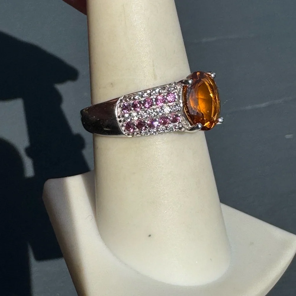 925 Spessartine & Rubellite Ring